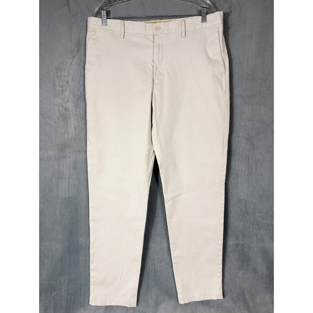BR Banana Republic Pants Mens 36x32 Beige Tapered Fit Chino RMC Preppy‎ Academia